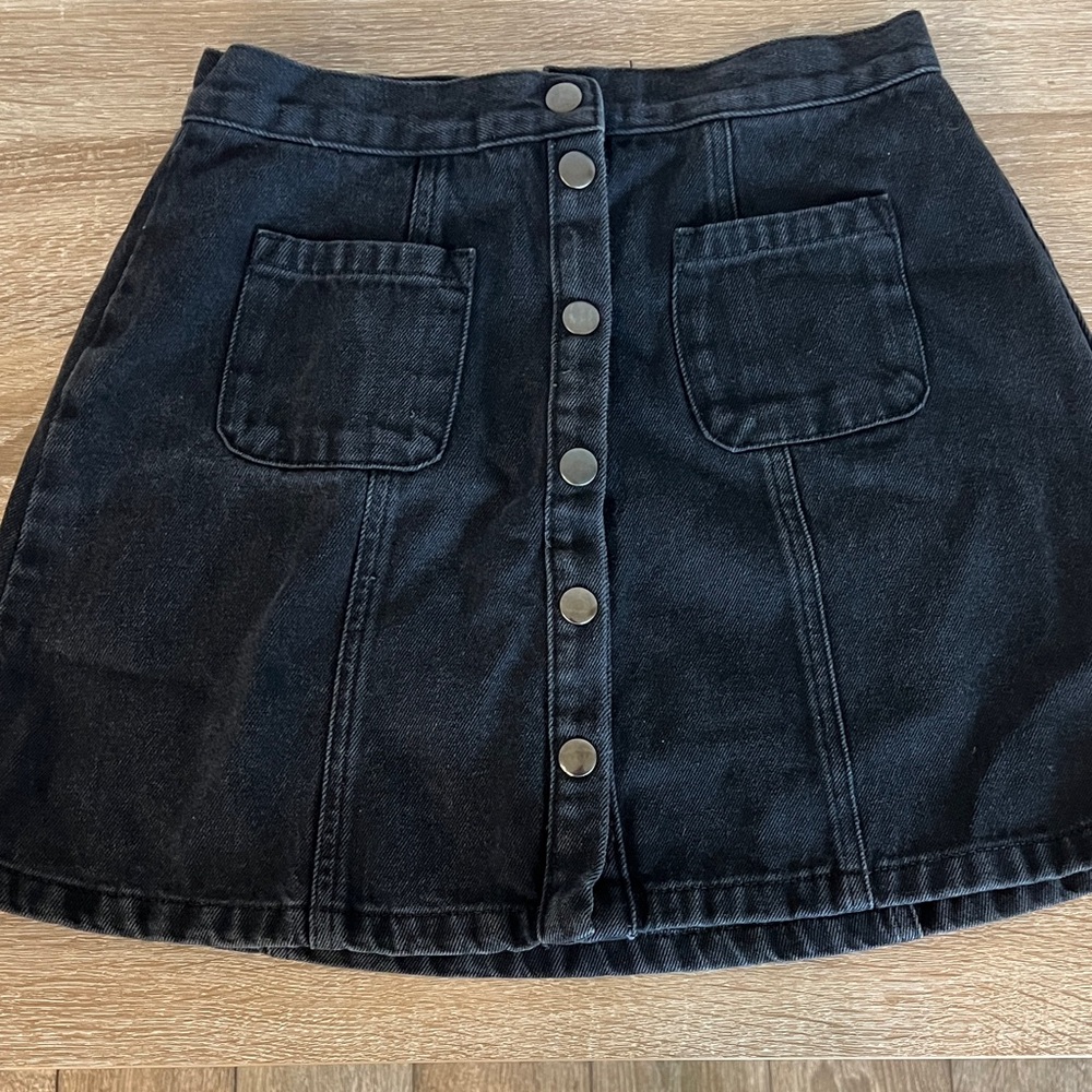 BDG Dark Denim Mini Skirt with Pockets